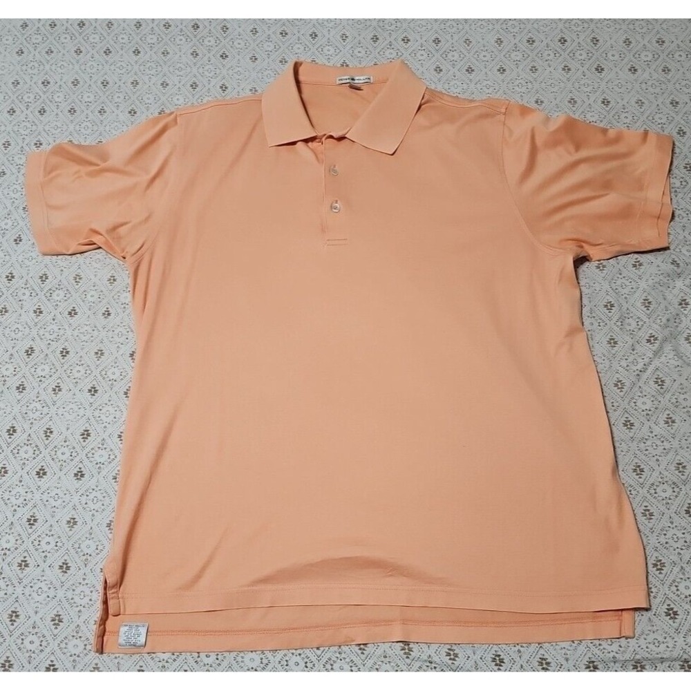 Peter Millar Polo Shirt Mens  Orange  100% Cotton  Short Sleeve